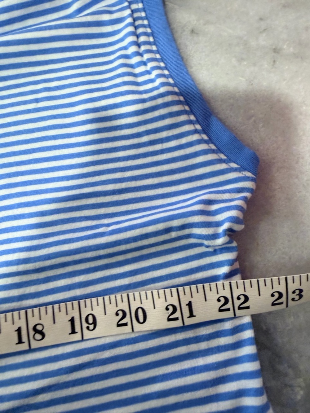 Madewell Blue and White Striped Muscle Tee - Picture 8 of 9